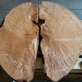 Madrona burl slab pair, approx. 1200 x 700 x 40 mm, 12468 a+b