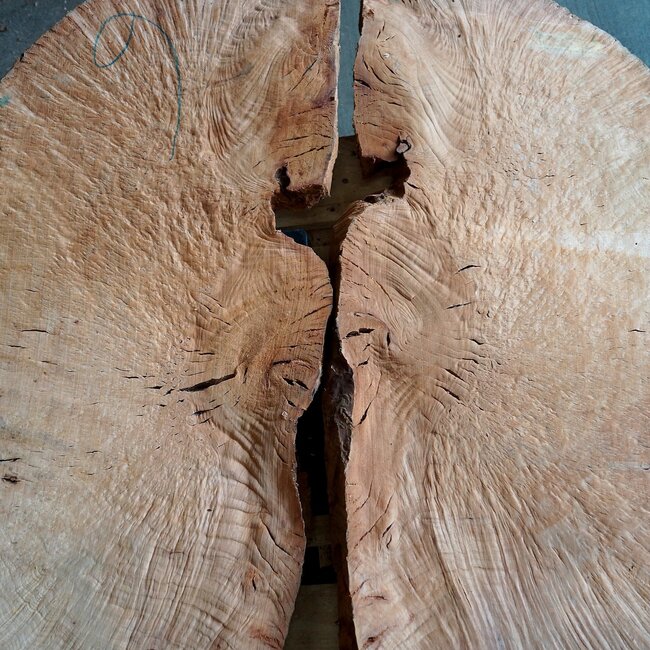 Madrona burl slab pair, approx. 1200 x 700 x 40 mm, 12468 a+b