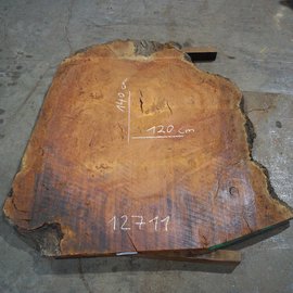 Eucalyptus burl table top, approx. 1400 x 1200(1500) x 52 mm, 12711
