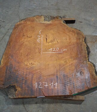 Eucalyptus burl table top, approx. 1400 x 1200(1500) x 52 mm, 12711