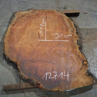 Eucalyptus burl table top, approx. 1110 x 900(1100) x 52 mm, 12714