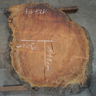 Eucalyptus burl table top, approx. 1110 x 900(1100) x 52 mm, 12714