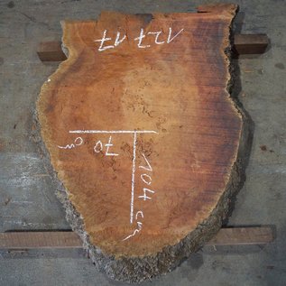 Eucalyptus burl table top, approx. 1040 x 700(1090x820) x 52 mm, 12717