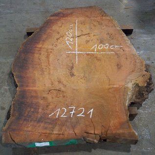 Eucalyptus Maser Tischplatte, ca. 1200 x 1000(1300x1160) x 52 mm, 12721