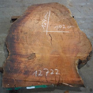 Eucalyptus burl table top, approx. 1240 x 1020(1340x1200) x 52 mm, 12722