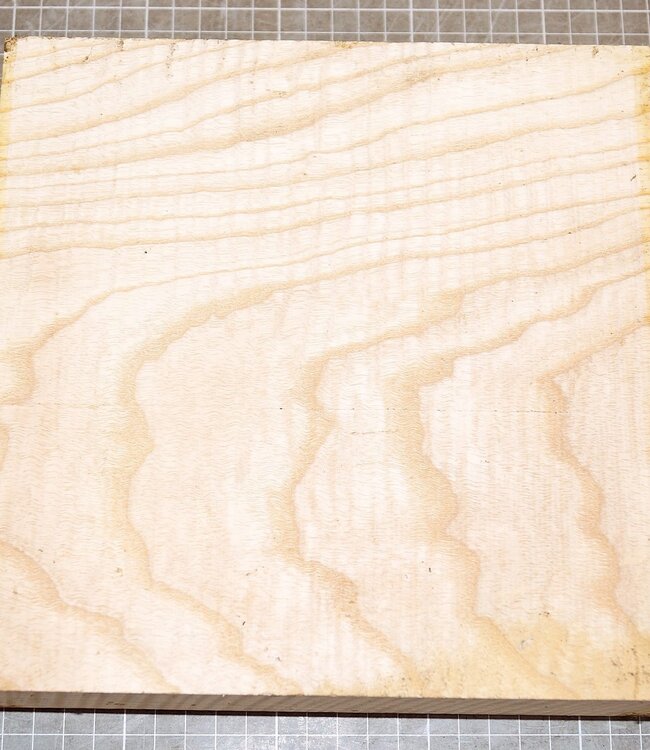 Ash fiddleback, approx. 220 x 220 x 50 mm, 1,6 kg
