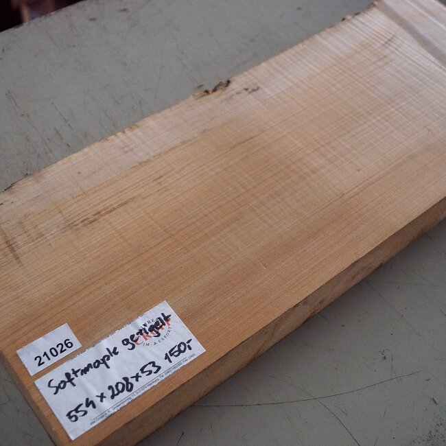 Softmaple fiddleback, approx. 554 x 208 x 53 mm