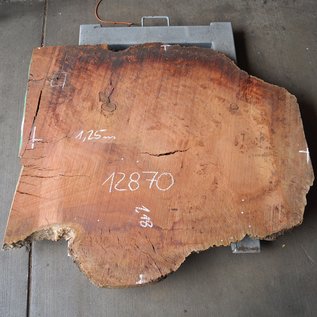 Eucalyptus Burl Table top, approx. 1250 x 1180/720 x 52 mm, 12870