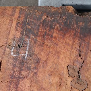 Eucalyptus Burl Table top, approx. 1250 x 1180/720 x 52 mm, 12870