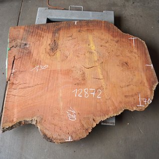 Eukalyptus Maser Tischplatte, ca. 1300 x 1200/700 x 52 mm, 12872