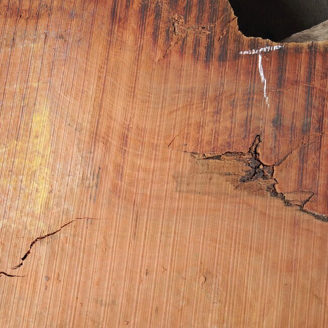 Eukalyptus Maser Tischplatte, ca. 1250 x 1200/730 x 52 mm, 12874