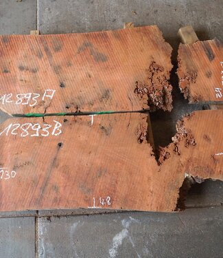 Eukalyptus Maser Tischplatte, ca. 2 x 1300 x 480 x 52 mm, 12893a+b