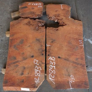Eukalyptus Maser Tischplatte, ca. 2 x 1300 x 480 x 52 mm, 12893a+b