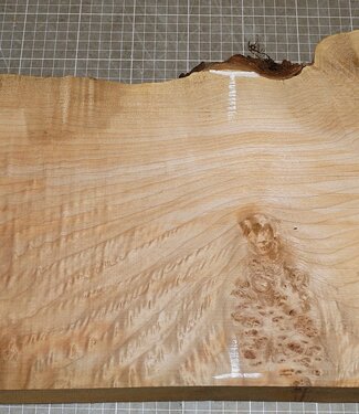 Softmaple, ripple, figured, approx. 590 x 250 x 46 mm, 4,9 kg