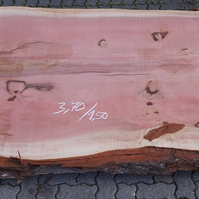 Redwood table top, approx. 3700 x 1500 x 70 mm, 12974