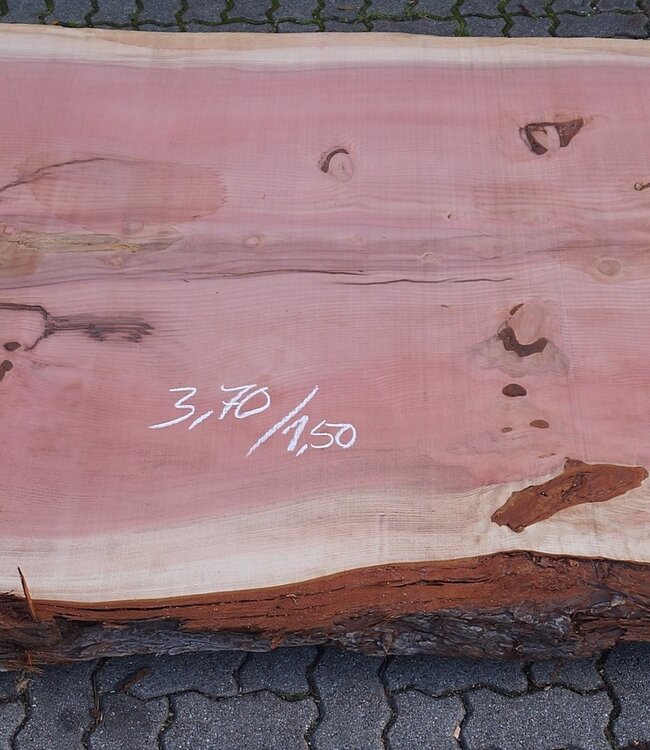 Redwood table top, approx. 3700 x 1500 x 70 mm, 12974