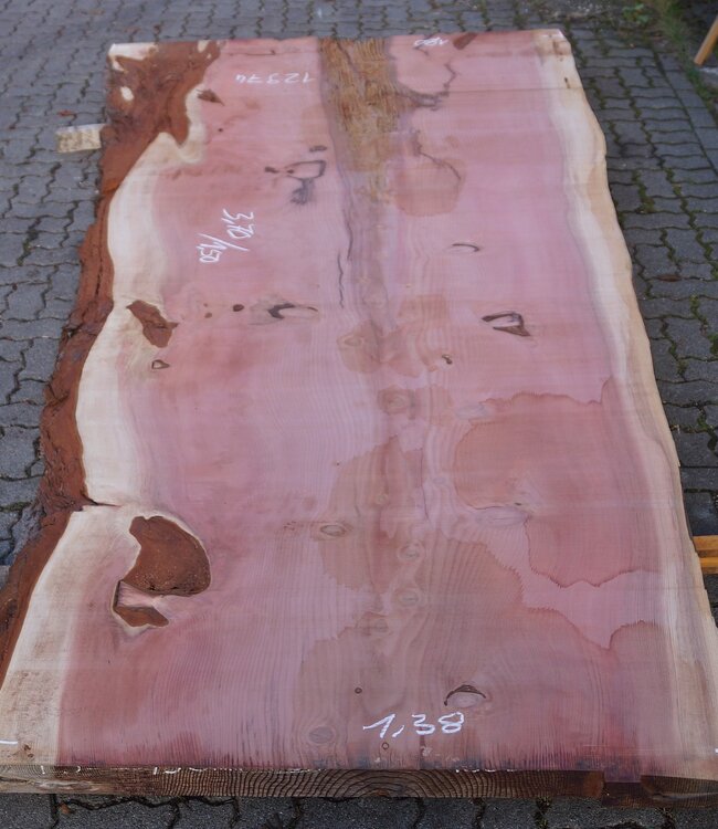 Redwood table top, approx. 3700 x 1500 x 70 mm, 12974
