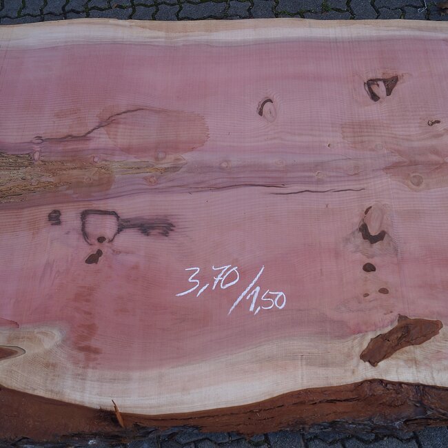 Redwood table top, approx. 3700 x 1500 x 70 mm, 12974