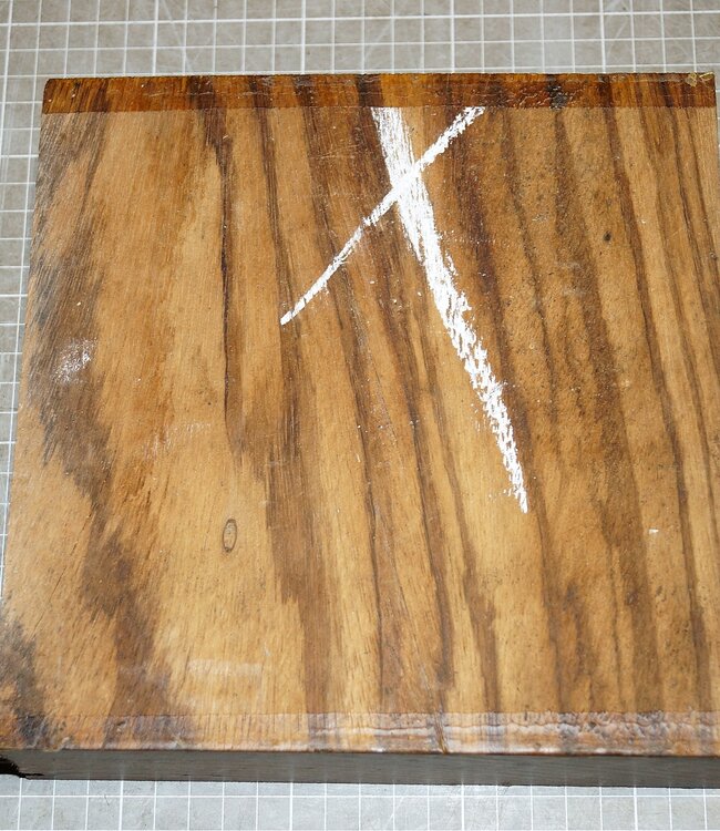 Zebrano, ca. 200 x 200 x 52 mm, 1,5 kg