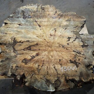 Buckeye Burl table top, approx. 1580(1640) x 1510 x 52 mm, 13040