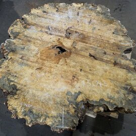Buckeye Burl table top, approx. 1770(1870) x 1590(1750) x 52 mm, 13043