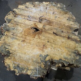 Buckeye Burl table top, approx. 1770(1870) x 1590(1750) x 52 mm, 13043