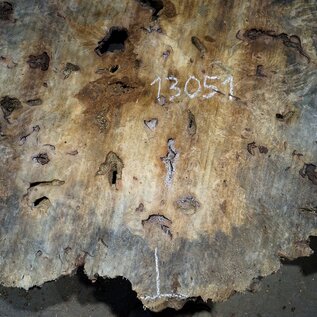 Buckeye Burl table top, approx. 1330(1420) x 1260(1330) x 52 mm, 13051