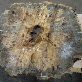 Buckeye Burl table top, approx. 1330(1470) x 1240(1400) x 52 mm, 13052