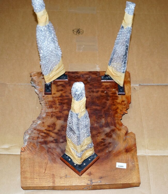 Kampfer Maser Tisch, Platte ca. 580 x 450 x 50 mm, Höhe 60 cm, 11405