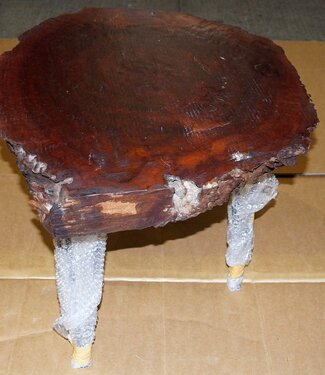 Kampfer Maser Tisch, Platte ca. 650 x 520 x 70 mm, Höhe 60 cm, 11407