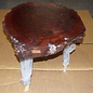 Camphor burl table, slab approx. 650 x 520 x 70 mm, height 60 cm, 11407