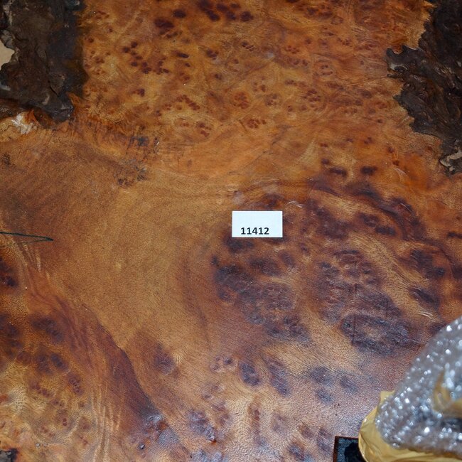 Kampfer Maser Tisch, Platte ca. 700 x 700 x 55 mm, Höhe 60 cm, 11412