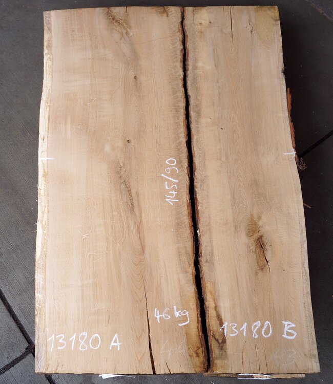 Oak table top, approx. 1450 x 900 (u.a.) x 52mm, 13180