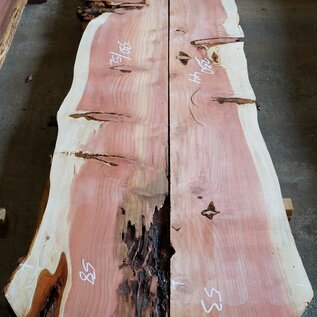 Redwood Tischplatten Paar, ca. 3300 x 440(530)/520(580) x 65 mm, 13193 a+b