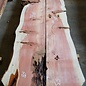 Redwood table top pair, approx. 3300 x 440(530)/520(580) x 65 mm, 13193 a+b