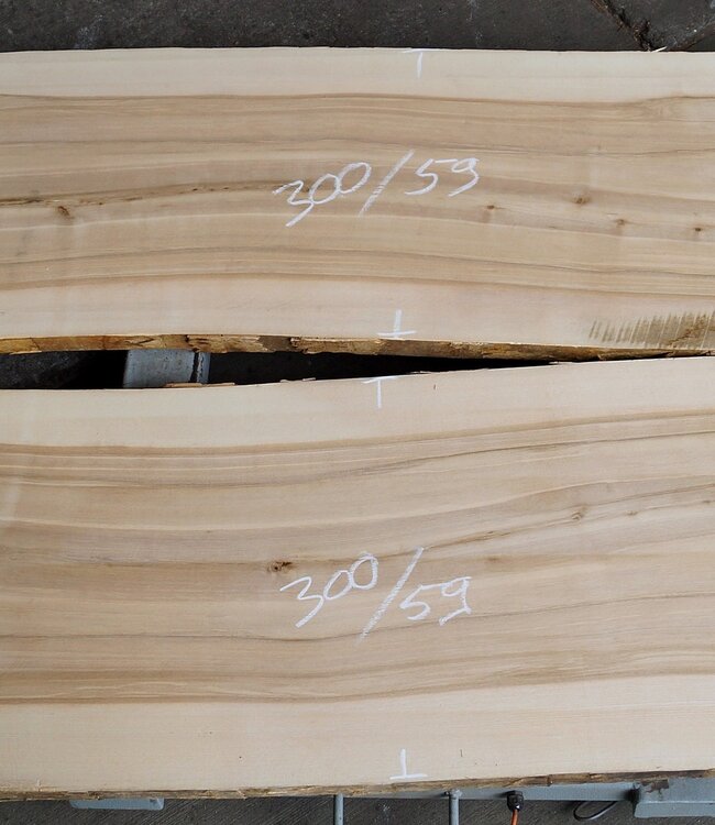 Olivesche Tischplatten Paar, ca. 3000 x 590/590 x 52 mm, 13196