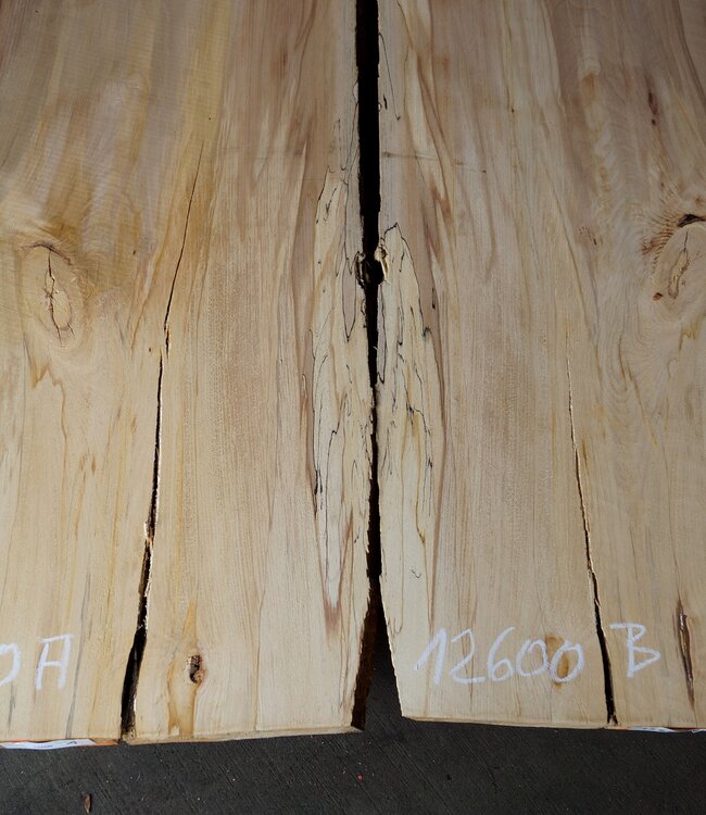 Spalted beech table top pair, approx. 2 x 3000 x 630 x 42 mm, 12815ab