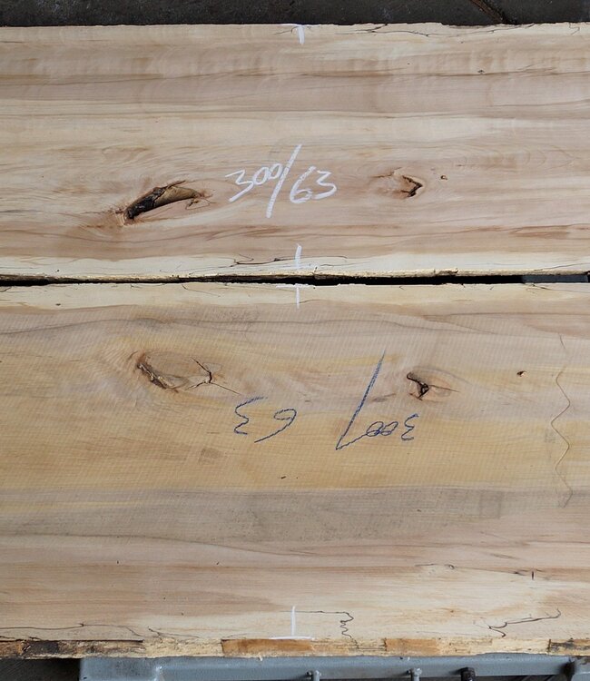 Spalted beech table top pair, approx. 2 x 3000 x 630 x 42 mm, 12815ab