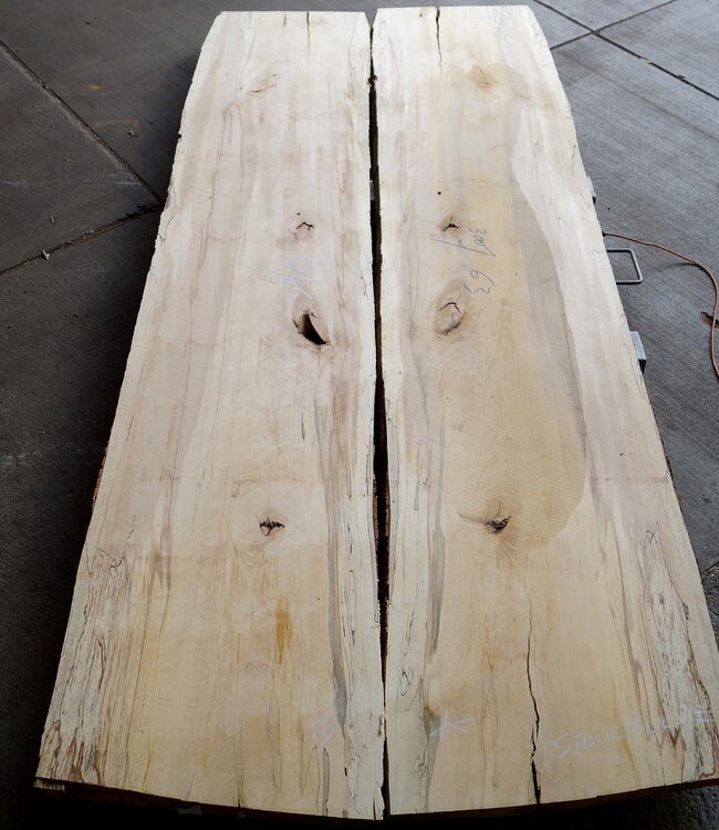 Spalted beech table top pair, approx. 2 x 3000 x 630 x 42 mm, 12815ab