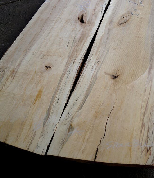 Spalted beech table top pair, approx. 2 x 3000 x 630 x 42 mm, 12815ab