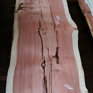 Redwood table top, approx. 3000 x 1000(1100) x 100 mm, 12908