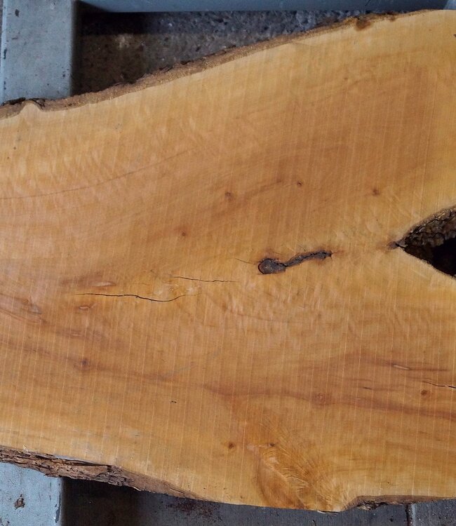 Pearwood, fiddleback, approx. 1200 x 710/440 x 45 mm, 13251