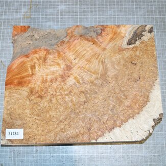 Amboina burl, approx. 340 x 265 x 25-52mm, 3,1kg