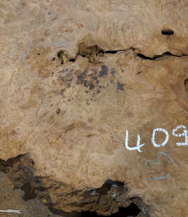 Amboina burl, approx. 900 x 730 x 55mm, 19,3kg