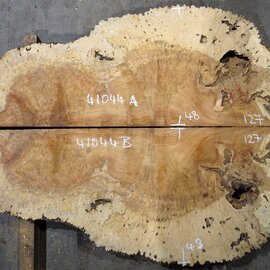 Amboina Maserplatten Paar, ca. 2 x 1270 x 480 x 50 mm, 41044