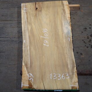 Iroko Tischplatte, ca. 1600 x 830/670/650 x 45 mm, 13363