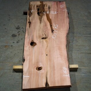 Redwood table top, approx. 1950 x 820/750/680 x 70 mm, 13360