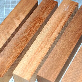 Sapeli Mahogany, approx. 25 x 25 x 160 mm, Set 5 pieces