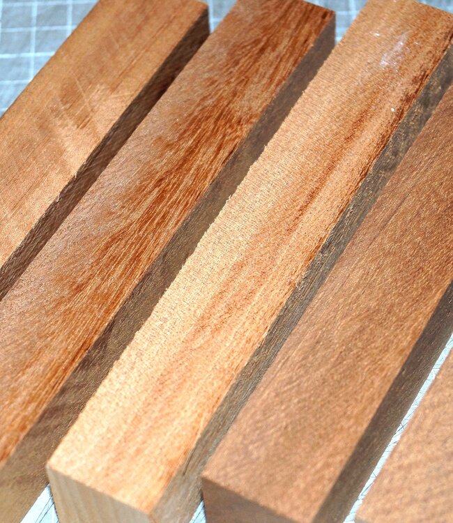 Sapeli Mahogany, approx. 25 x 25 x 160 mm, Set 5 pieces
