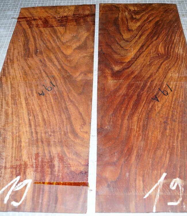 Cocobolo rosewood, guitar bottoms, approx. 525 x 190 x 3 mm